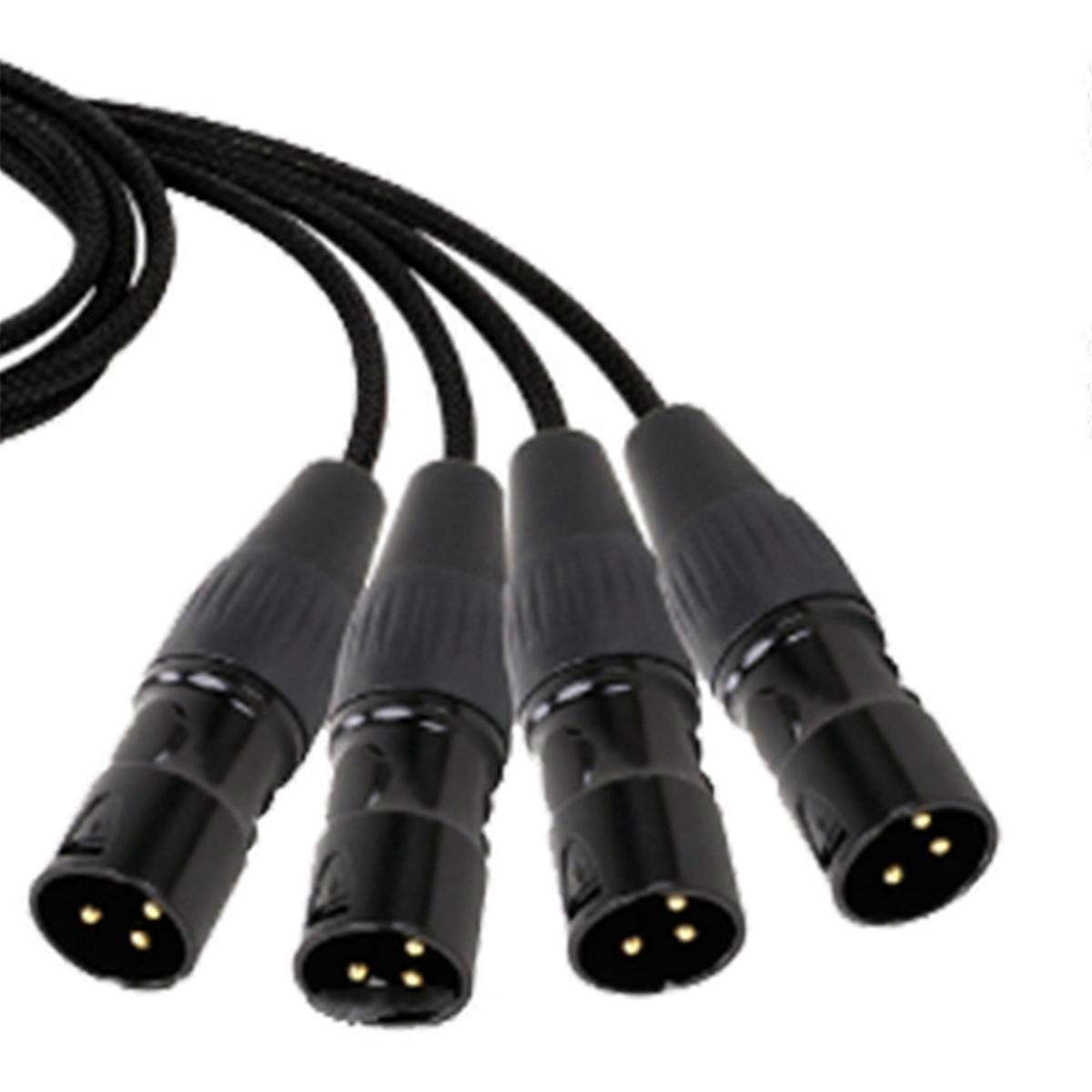 4チャンネル3ピンXLRオス/メスコネクタへのシールドケーブル