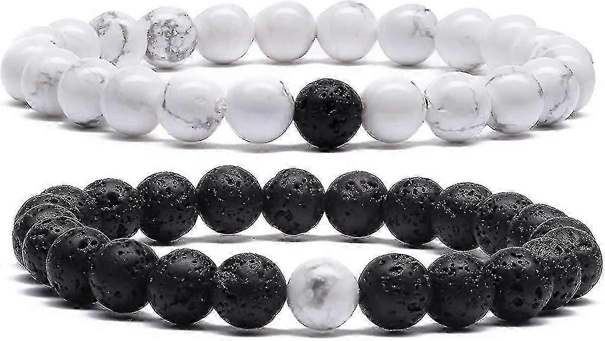 Mens Beaded Blets Couples Matng Blet Set Lava Beads