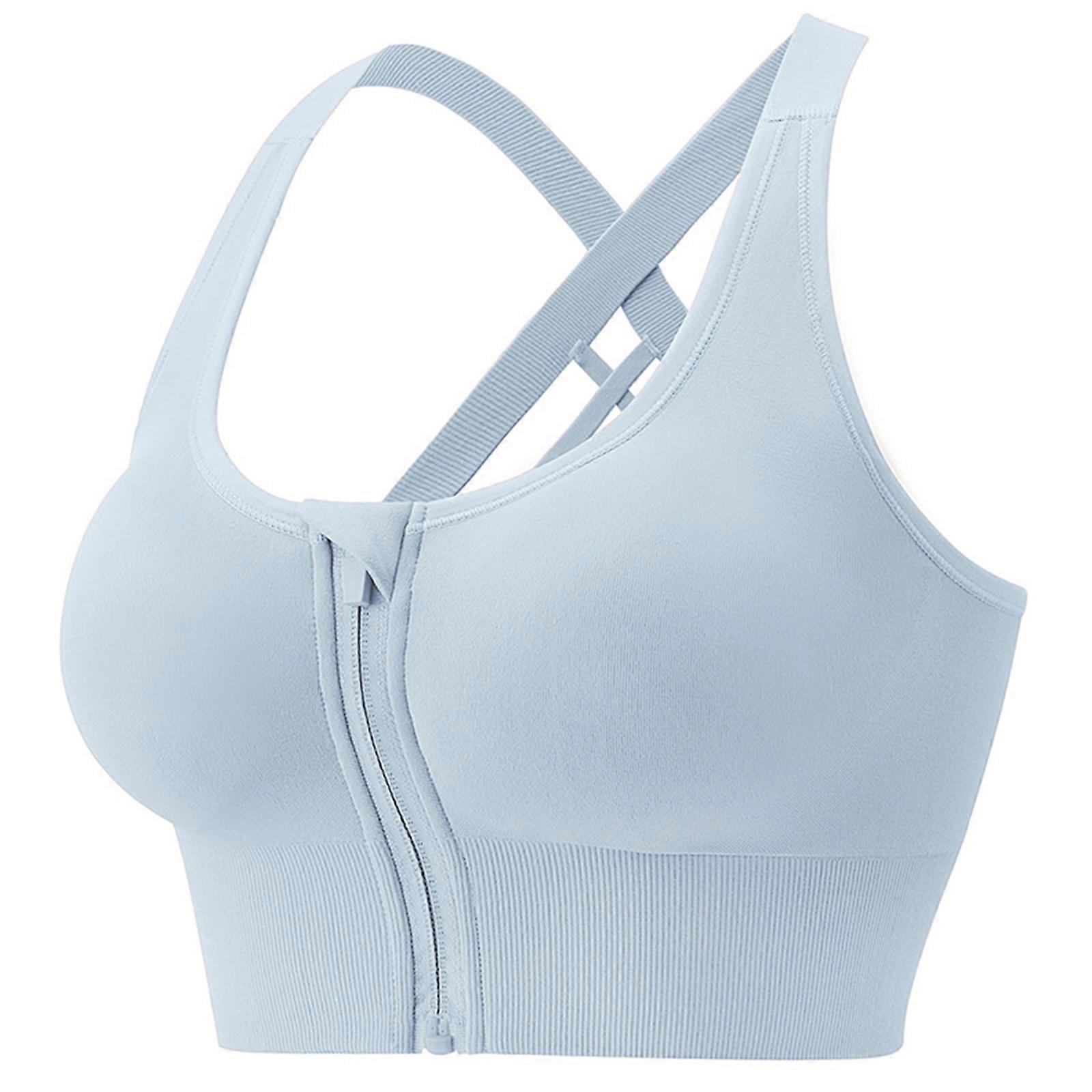 Bras for Women Push Up Bra Front Zipper Shockproof Underwear Women Brassiere Lingeries Adjustable Strap Bralette  star blue L