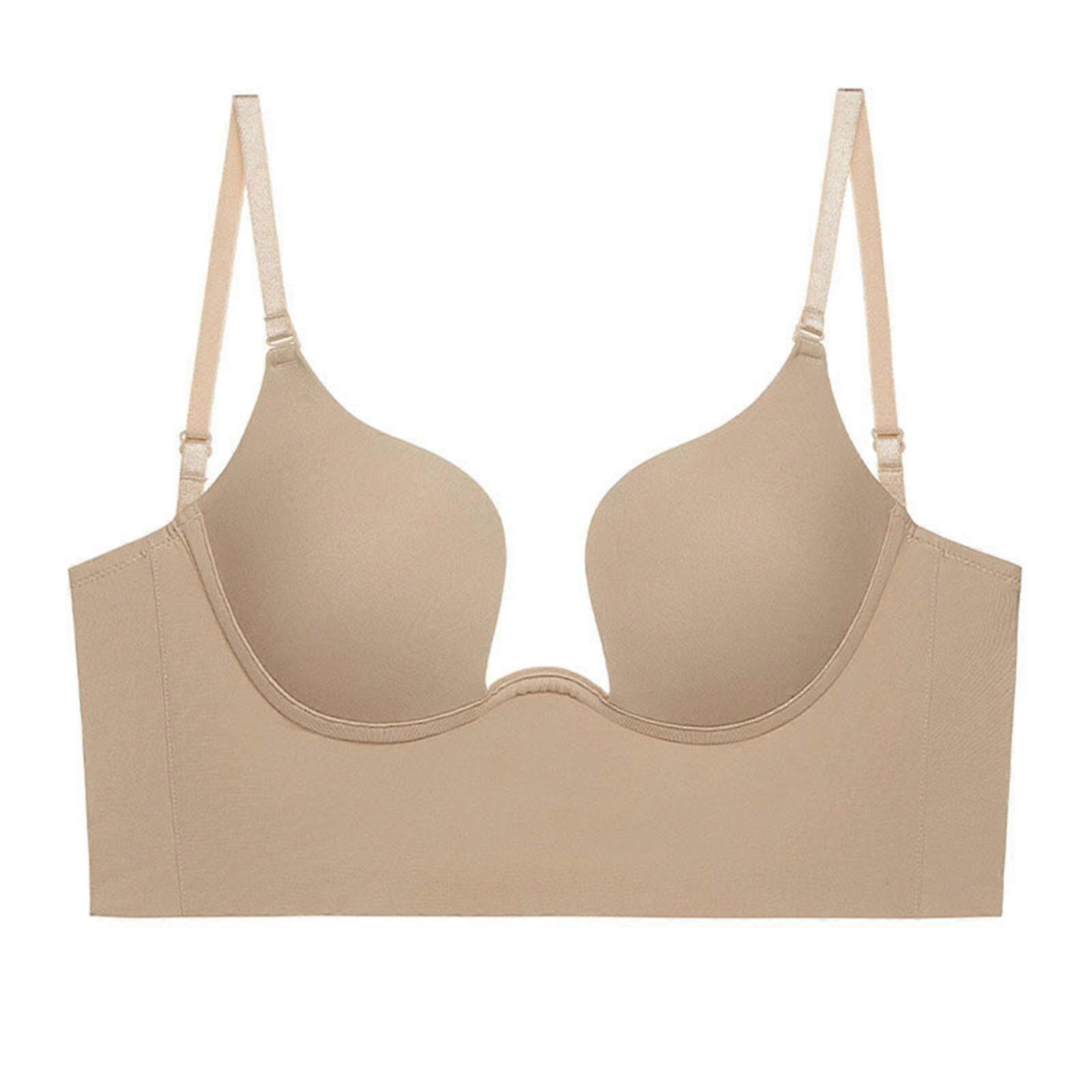 Nízká bezešvá podprsenka s kosticemi s konvertibilními hlubokými ponory a push-up funkcemi pro ženy