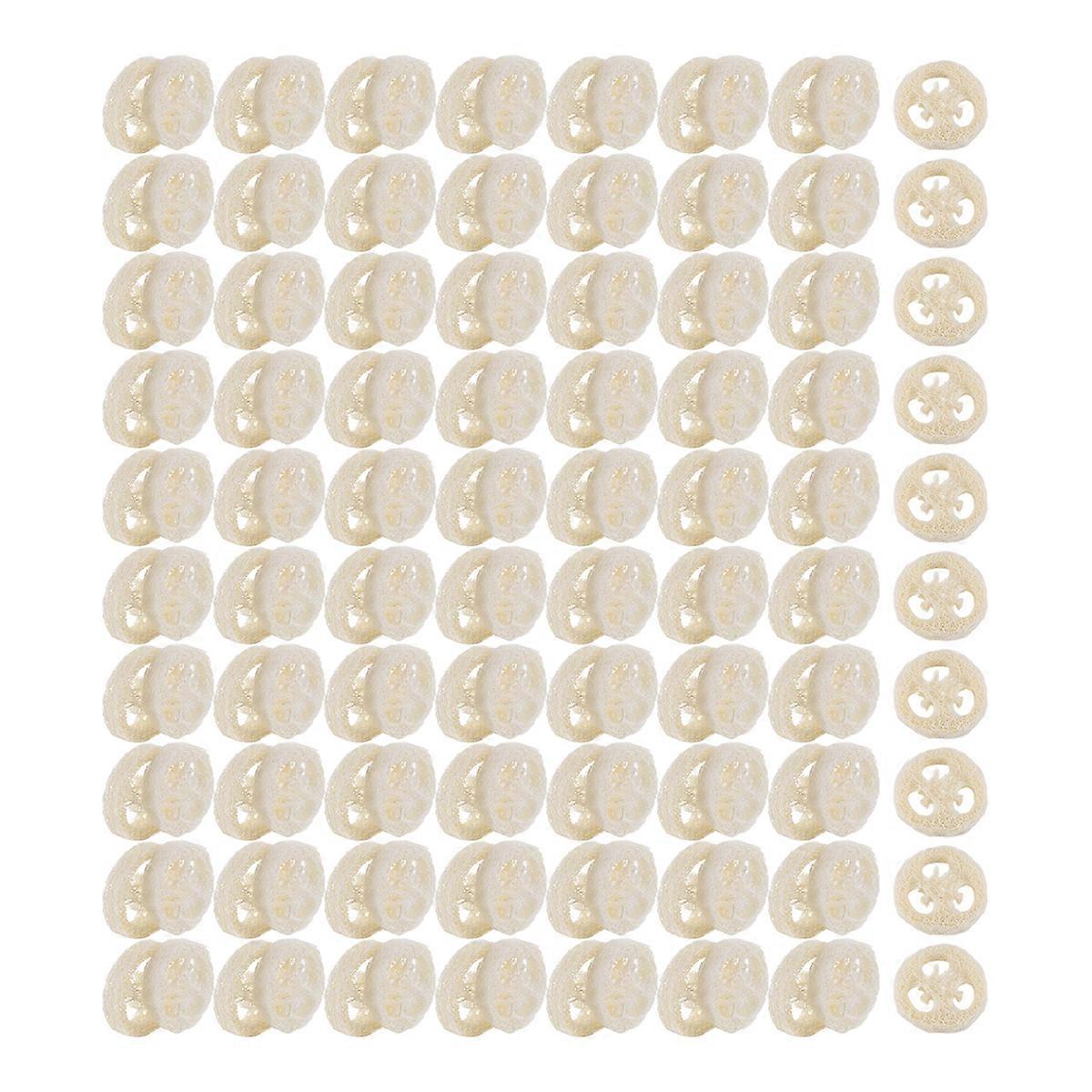 150Pcs Natural Loofah Slices Handmade Loofah Soap Box Tools Cleaner