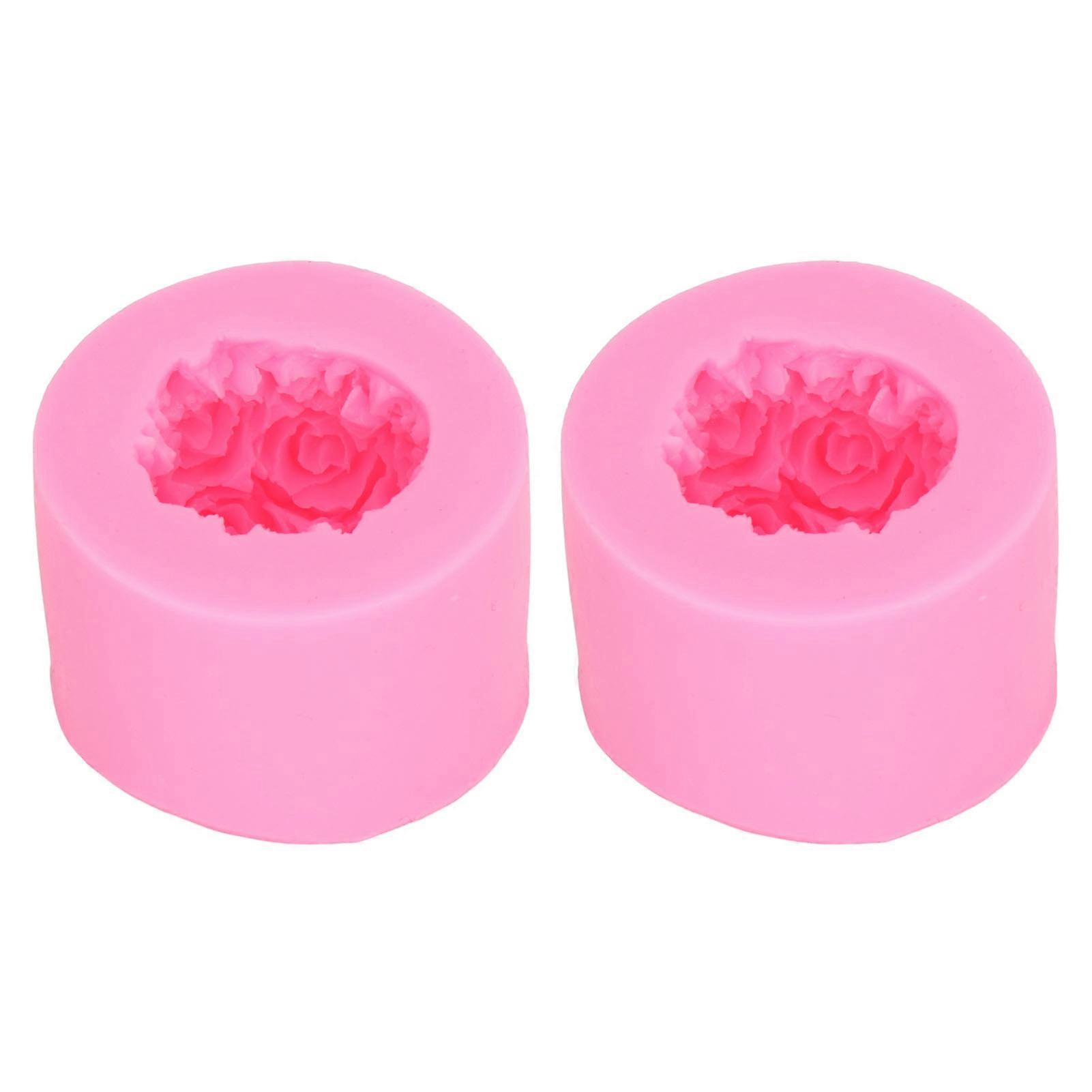 2pcsケーキ型再利用可能な柔軟な無味のベーキングローズシェイプケーキチョコレートアイスクリームシリコーン型