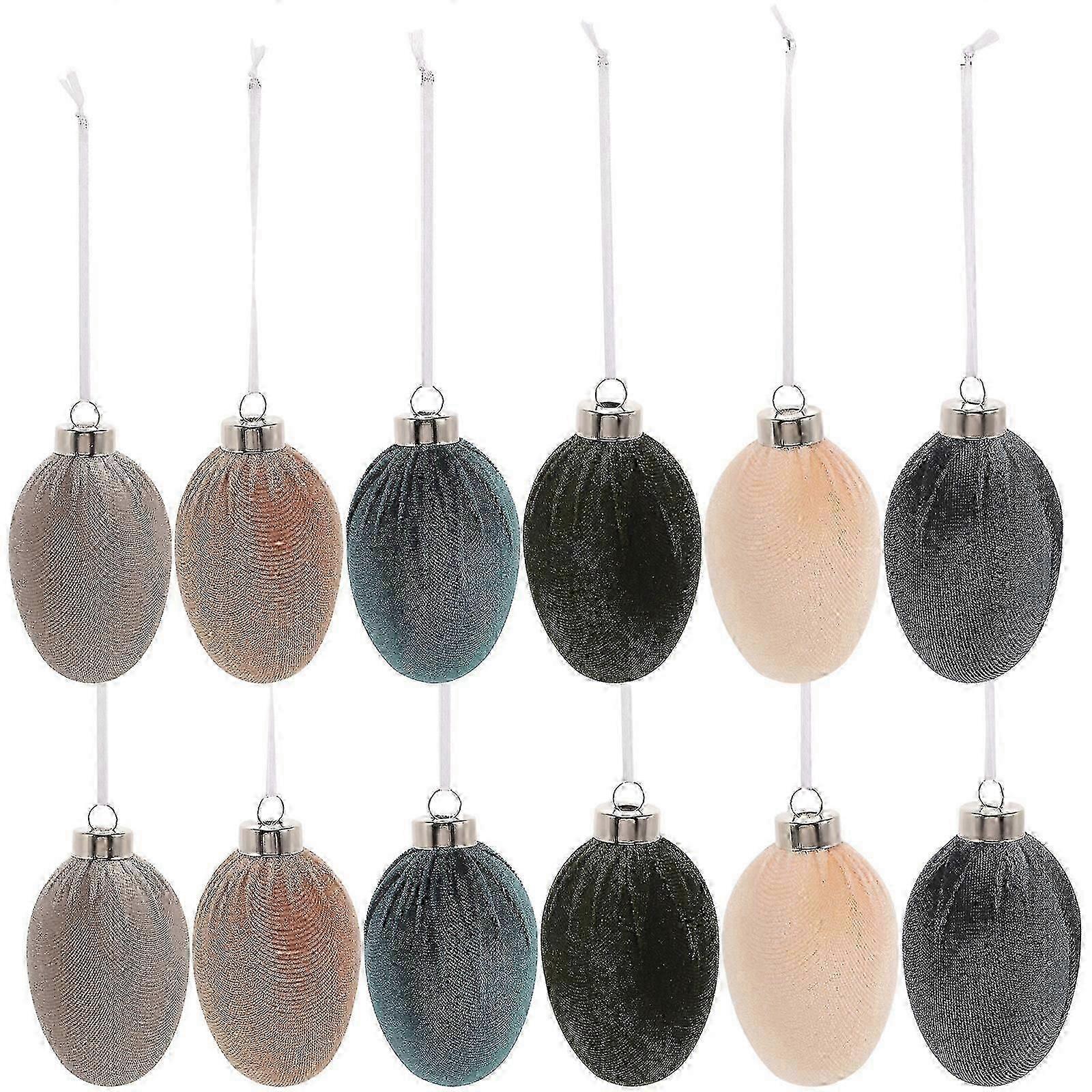 12pcs Easter Egg Hanging Ornaments Easter Hanging Pendants for Easter Tree Decoration
