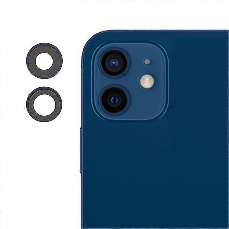 Συμβατό για iPhone 12 / 12 mini 1 σετ κάλυμμα δακτυλίου φακού πίσω κάμερας με γυάλινο φακό (χωρίς λογότυπο)
