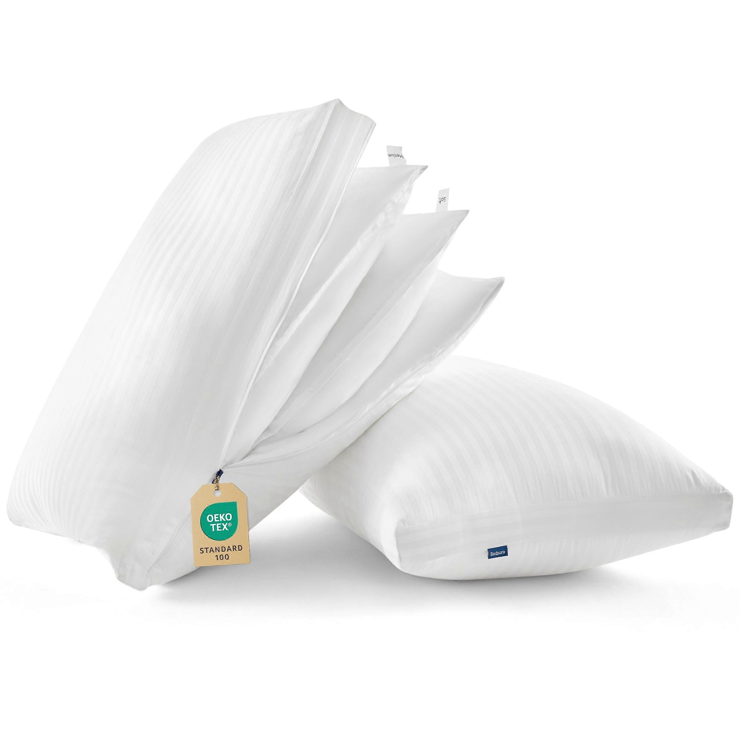 2 Adjustable Fluffy Pillows for All Sleepers Machine Washable Standard Size 19'x26'