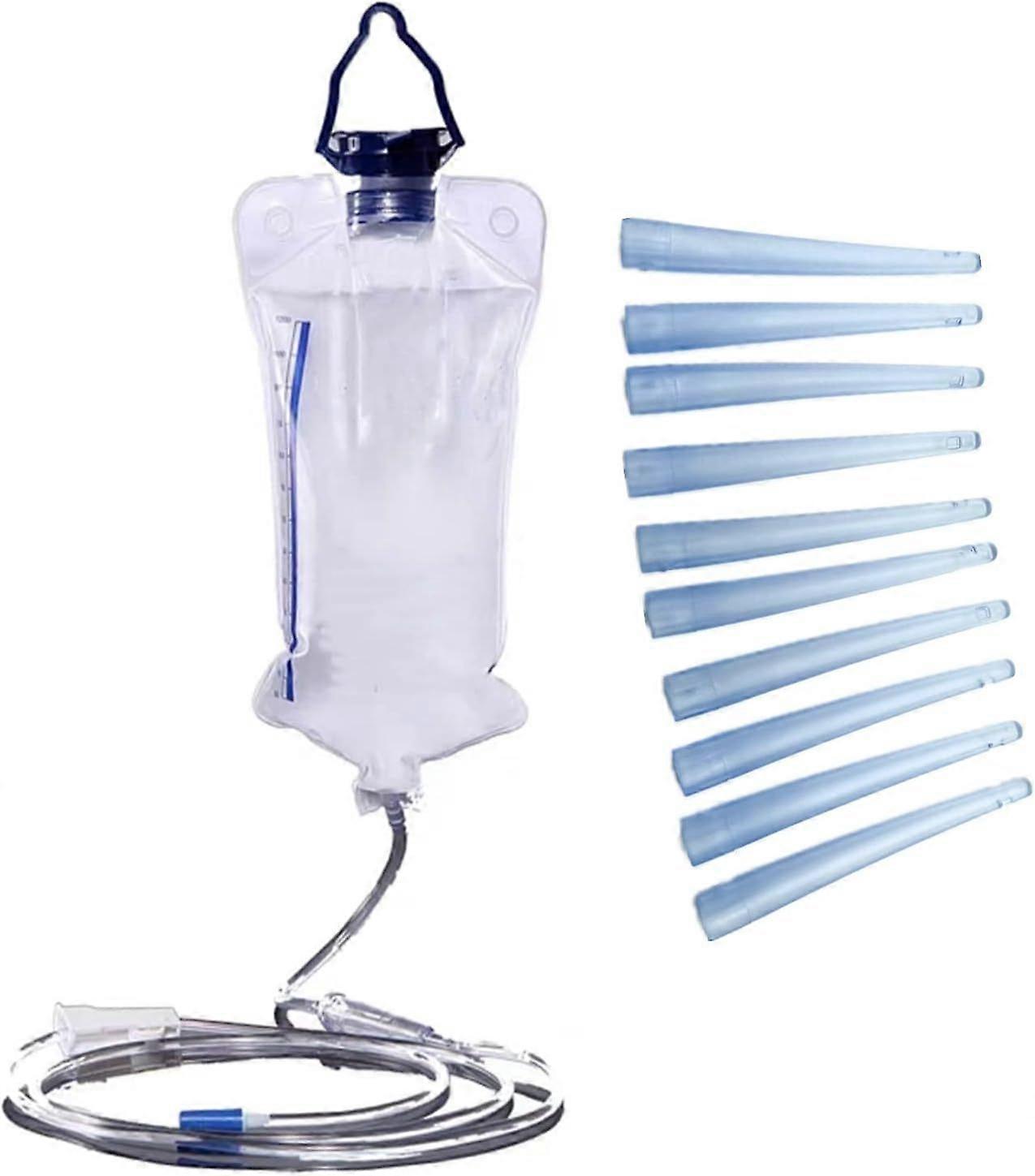 جودة عالية العلامة التجارية الجديدة القابلة لإعادة الاستخدام حقنة شرجية كيس القولون دوش ، 1200 مل حقنة شرجية كيس للكولو