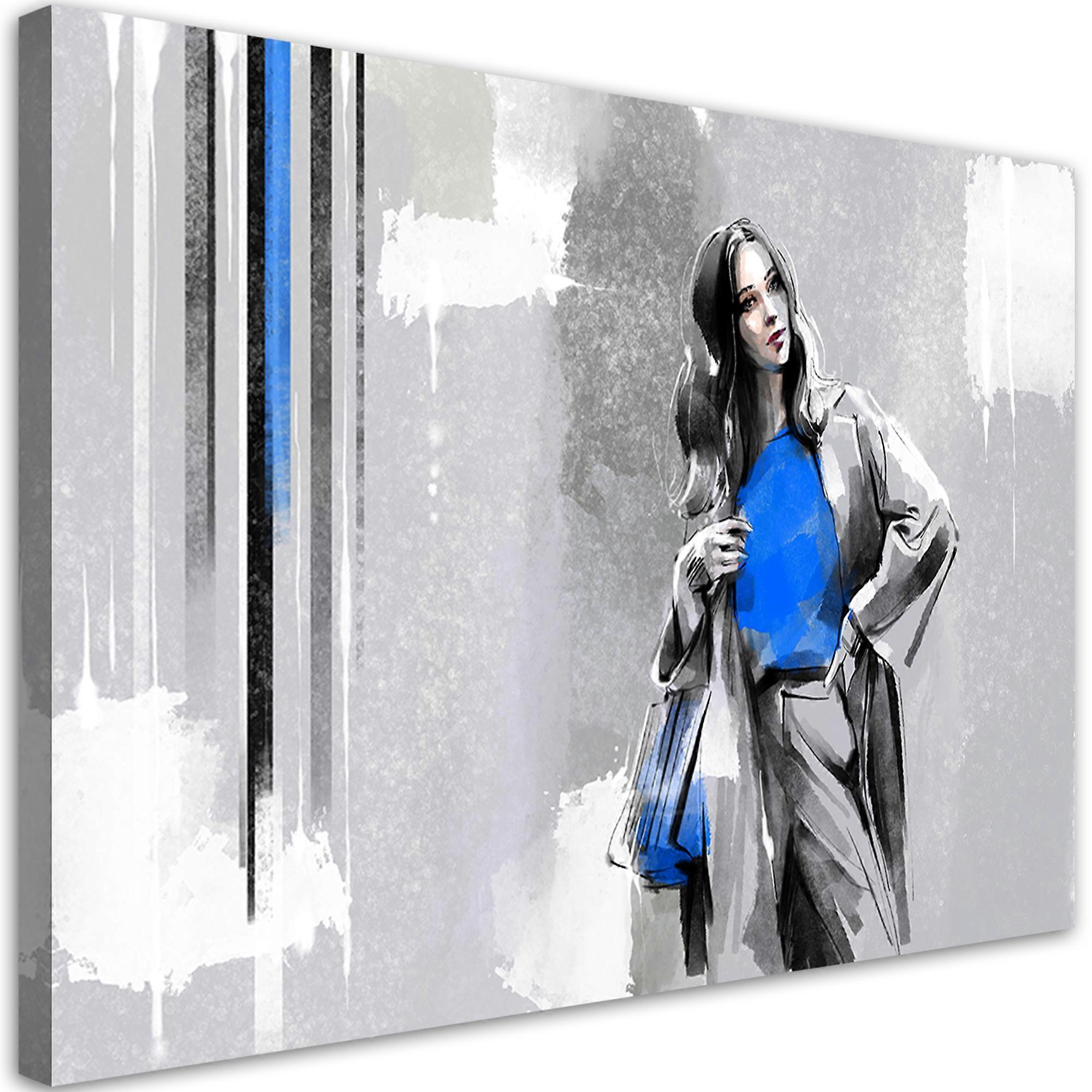 Lienzo, Mujer con abrigo - 100x70