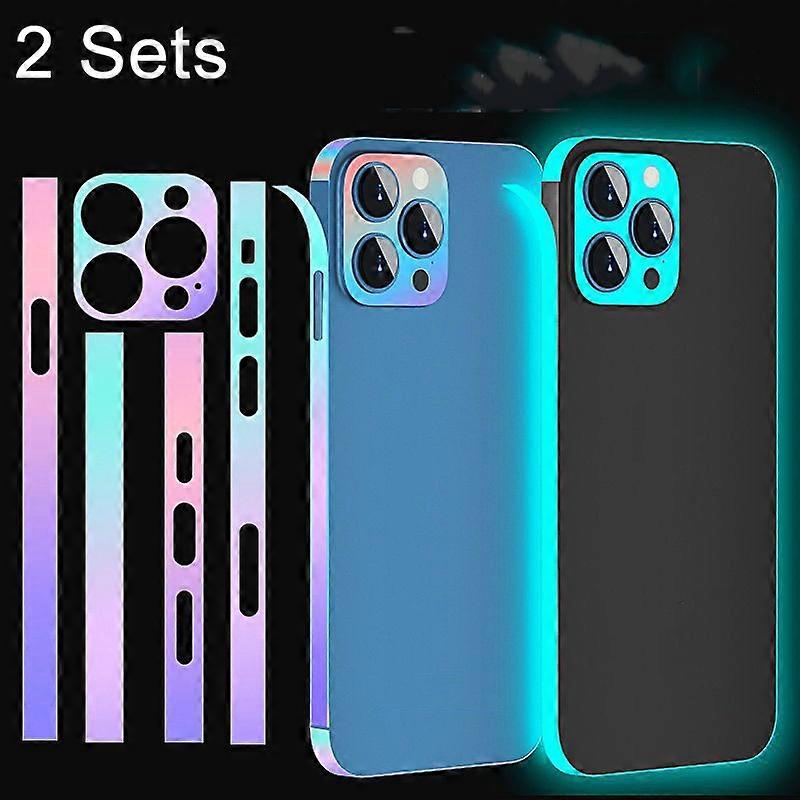 For iPhone 12 Pro Max 2 Sets Dazzle Colour Luminous Side Frame Film