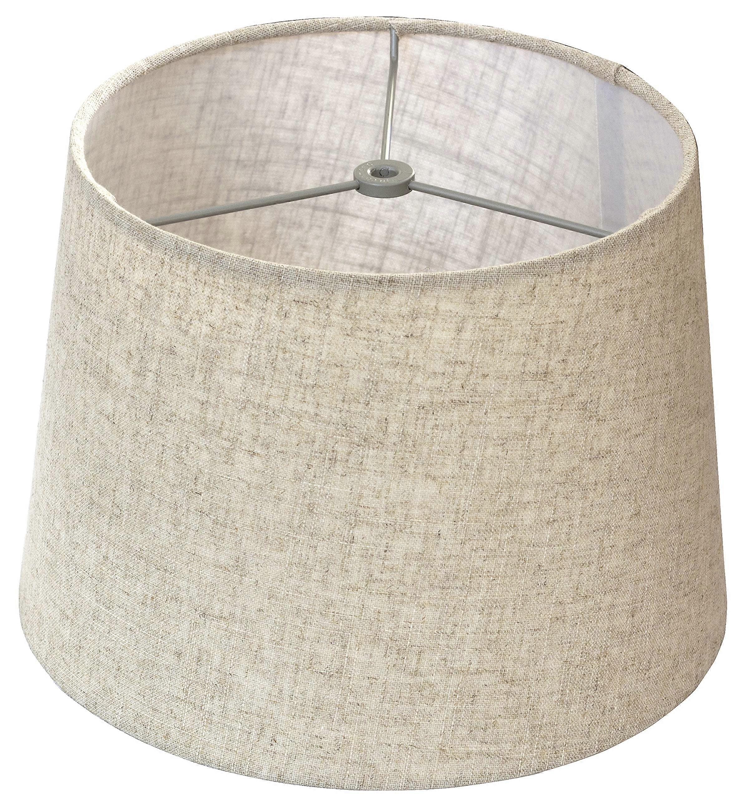 French Drum Lampshade Linen 12-Inch Natural Linen Shade for Table and Floor Lamps, Set of 1