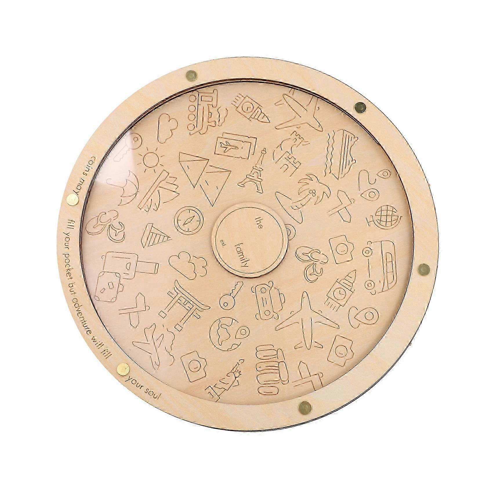 パーソナライズされたコインボックス旅行ギフトディスクは、コインで遊ぶための透明なディスクマネーボックスA