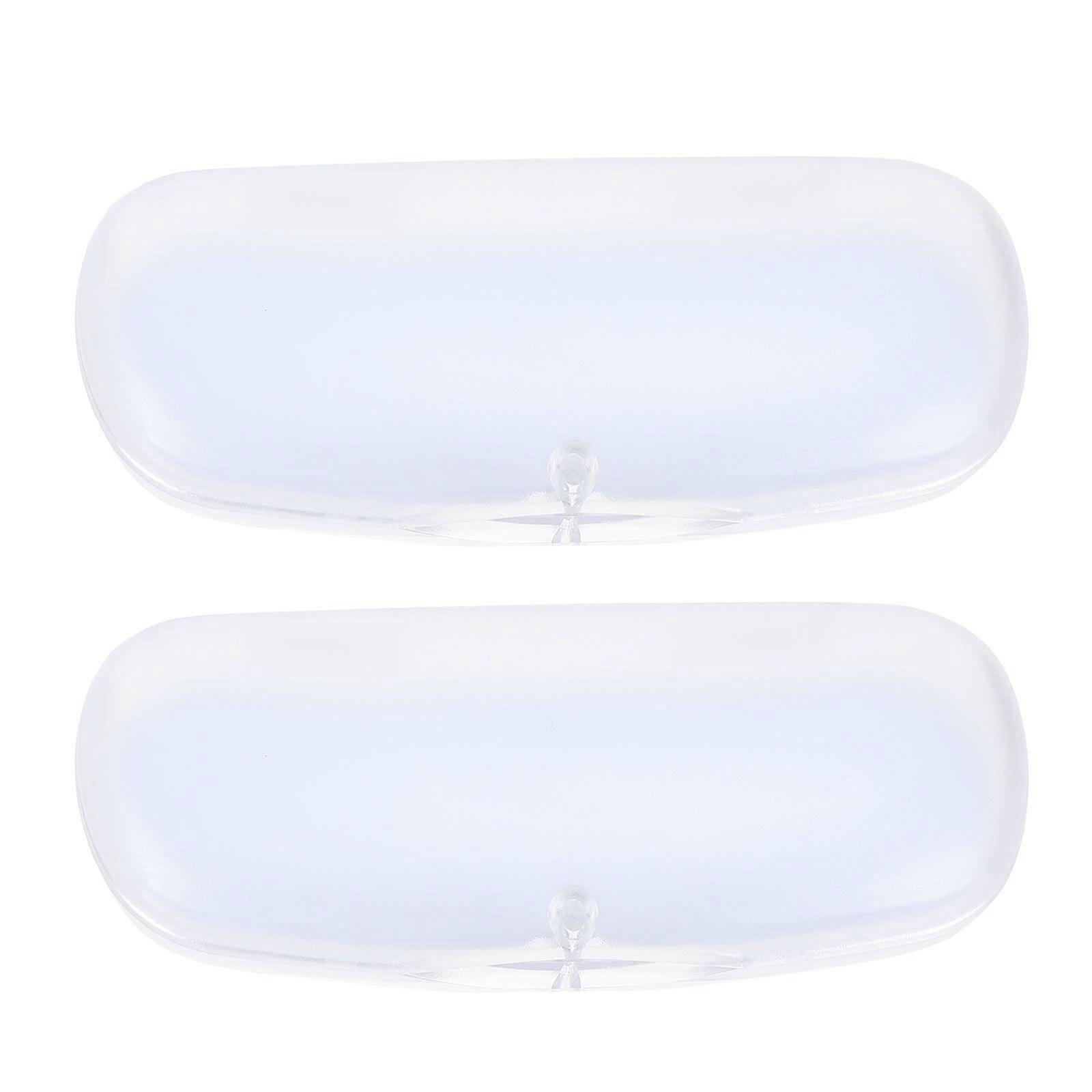 2Pcs Practical Glasses Storage Boxes Simple Eyeglasses Cases (Transparent)