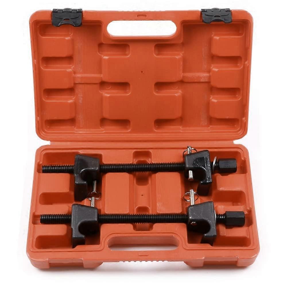 2pc Coil Spring Compressor Tool for Macpherson Struts and Shock Absorbers, Heavy-Duty Black Automotive Garage Equipment