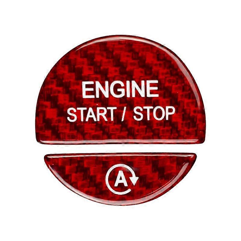 Mercedes Benz C S Class Start Stop Button Cover Real Carbon Fiber W206 W223 2021 2022+ Carbon Fiber Red