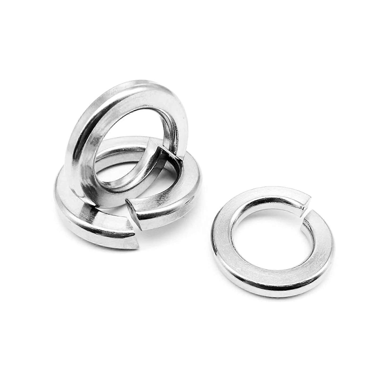 Split Lock Washers,100 Pcs M2-M12 Stainless Steel Spring Washer Split Elastic Lock Gasket (Color : As Show, Size : Size 10)
