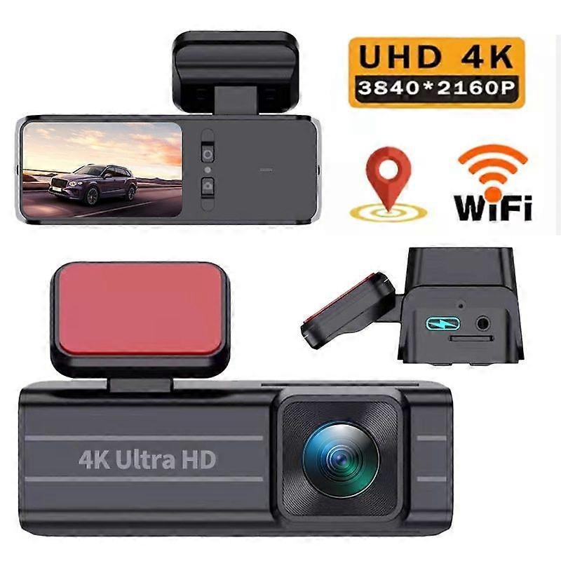 4K+1080P Front and Rear Dual Recording WIFI High-Definition Night Vision Car Dash Camera