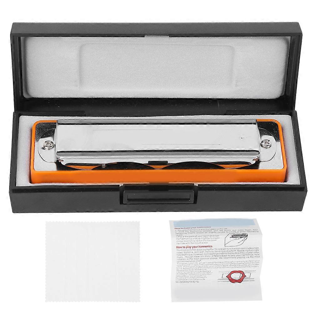 10‑Hole Harmonica Blues Bb Key Harp Wind Musical Instrument Beginner Practice AM‑20D