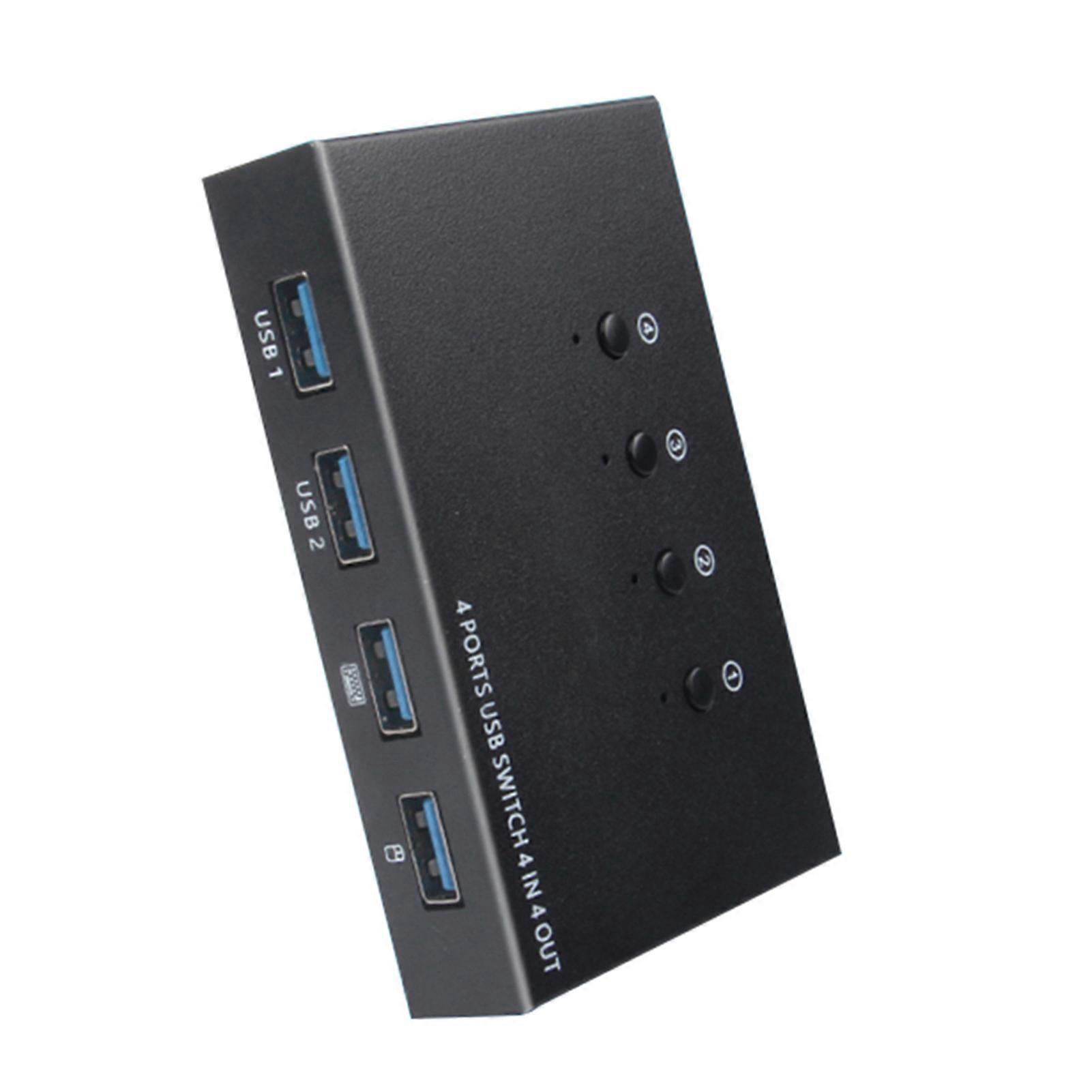 AIMOS AM-404K USB Printer Share Switcher 4 Ports Keyboard Mouse U Disk HDD USB Controller Black