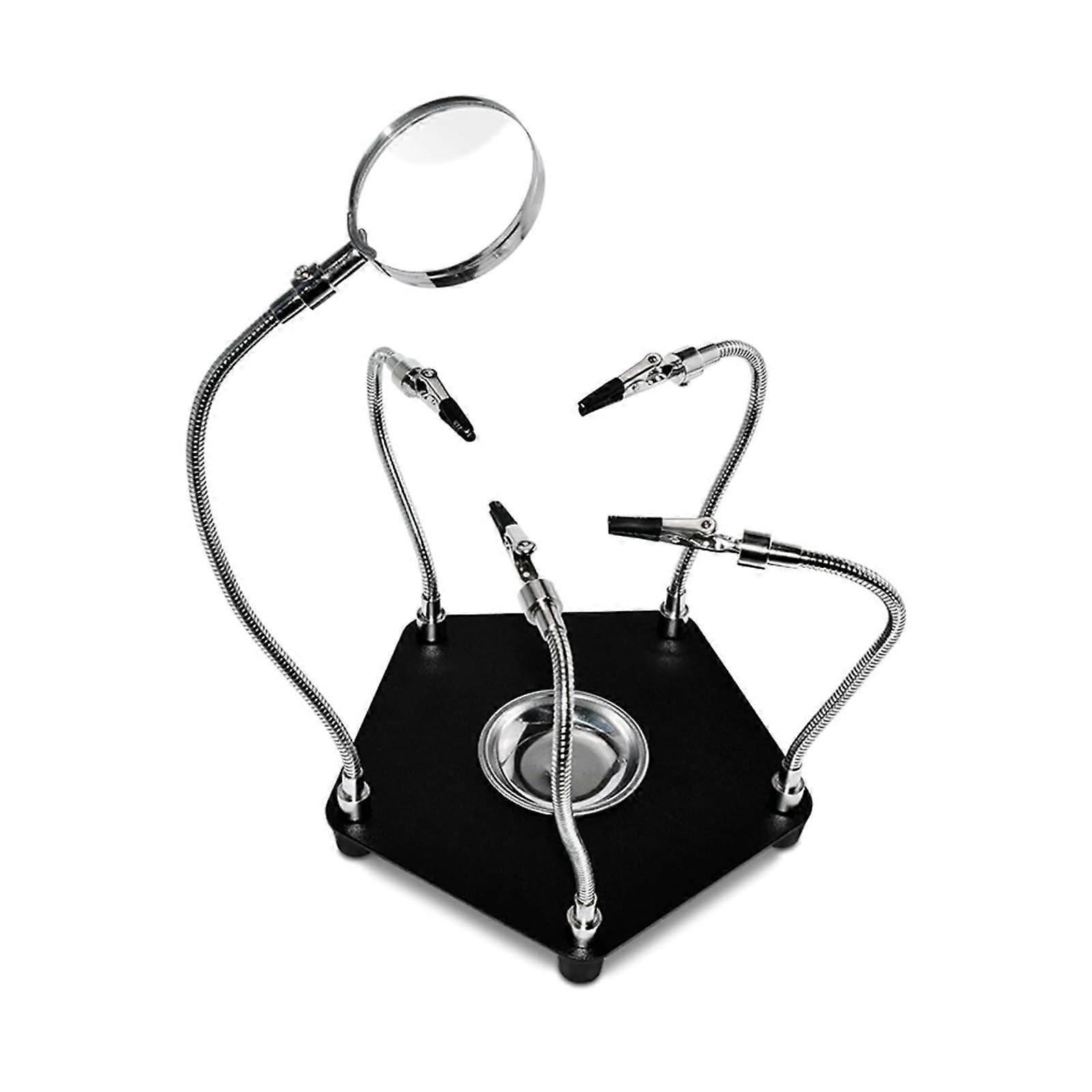 Flexible Arm Soldering Station with Weighted Base 4 Adjustable Helping Hands for PCB Repair