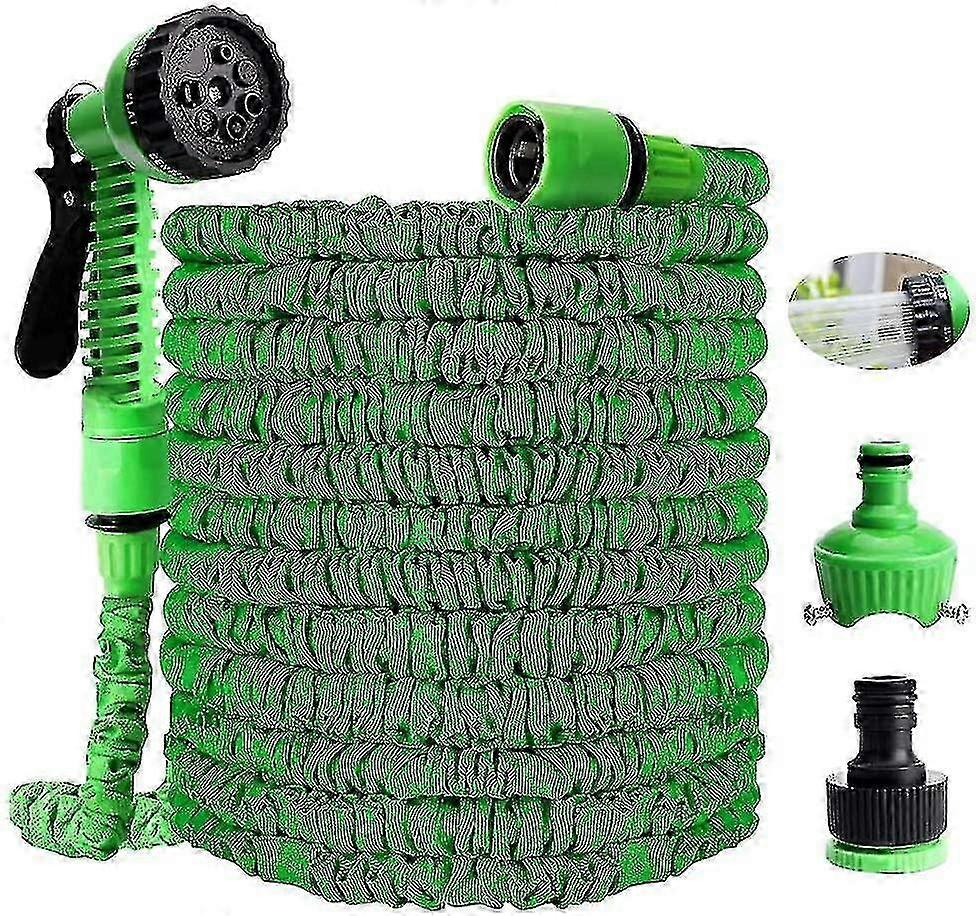 100 Ft/30m Garden Hose, Expandable Garden Hose, Retractable Flexible Hose, Water Hose Expandable Elastic Stretch Hose With 7 Spray Gun Function For Ga