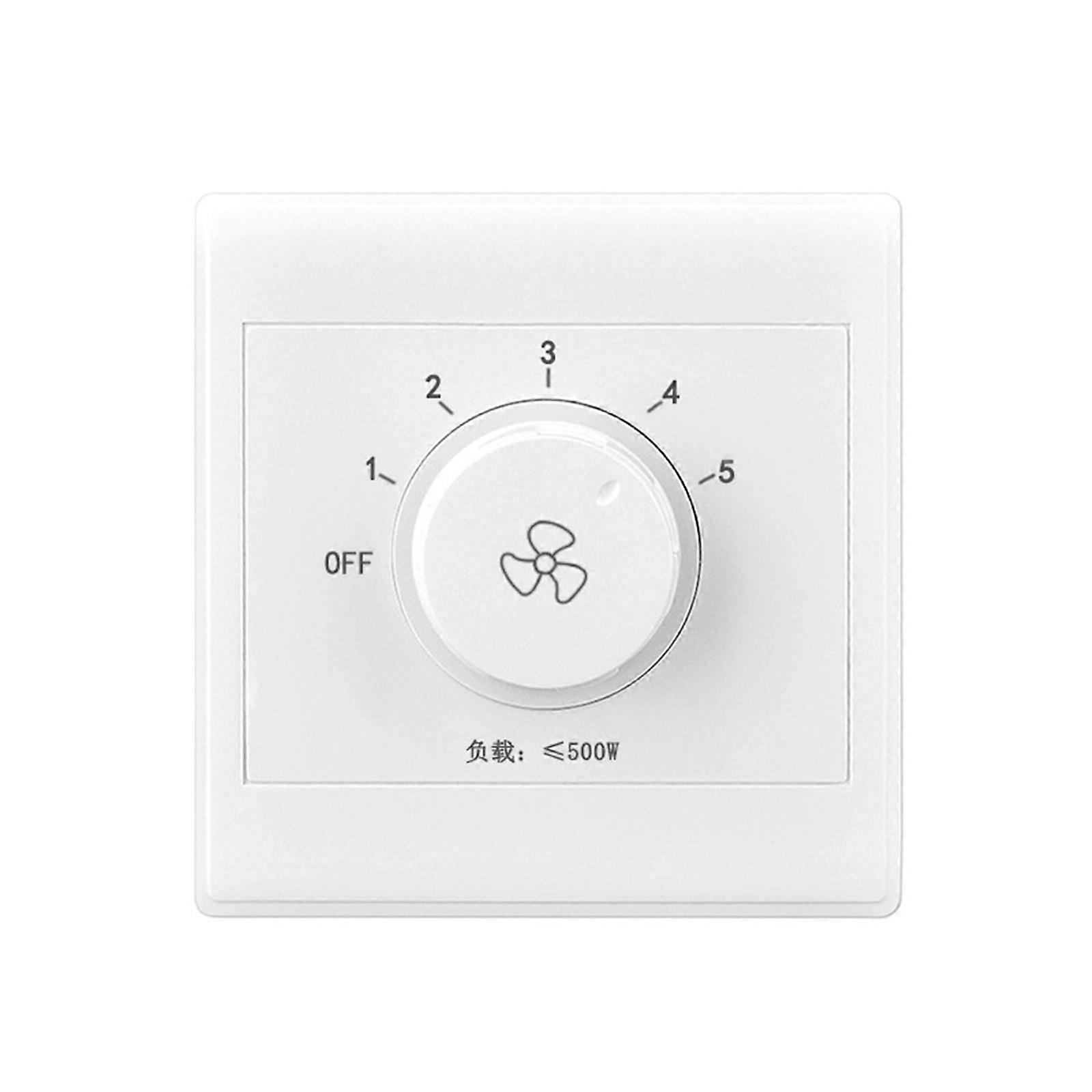 220V 86 Type Universal Adjustment Ceiling Fan Speed Control Switch Wall Button Dimmer Switch Five Gears Speed Adjuster