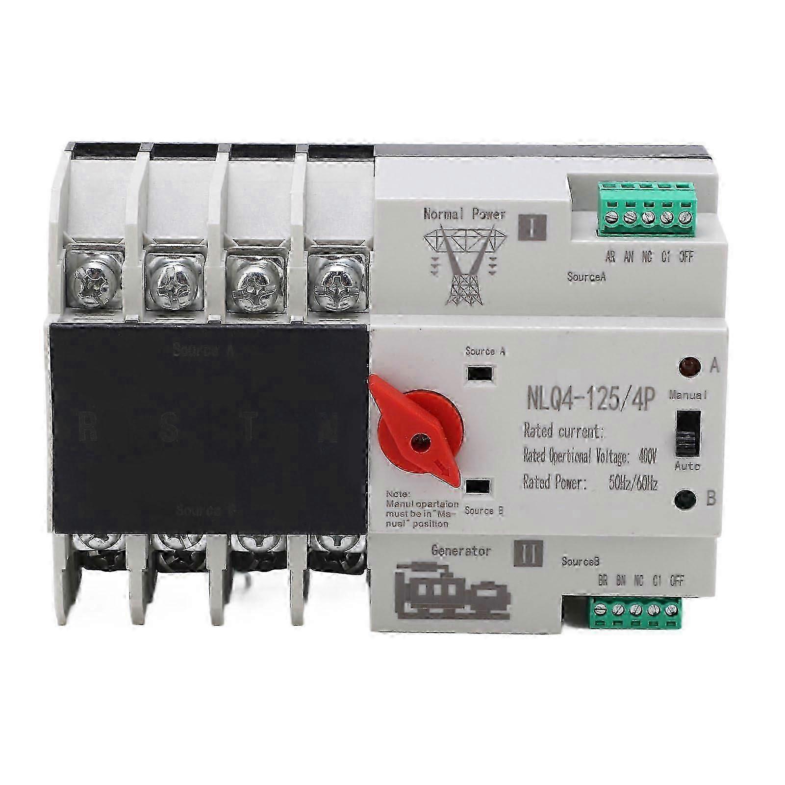 4p Dual Power Automatic Transfer Switch for AC400V 32A Systems High Temperature Resistant Dual Source Electrical Switch