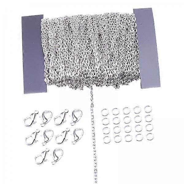 3xLobster Claw Clasps Open Jump Rings Chains Metal Tools with Chain for