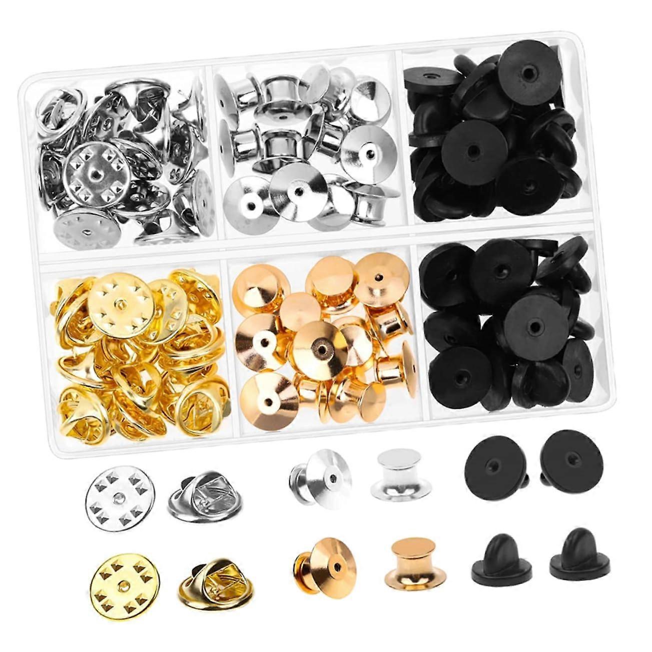 Replacement Flat Round Pin Keepers 20mm Safety Pin Backs Locking Clasp Brooch Keepers for DIY Craft Projects