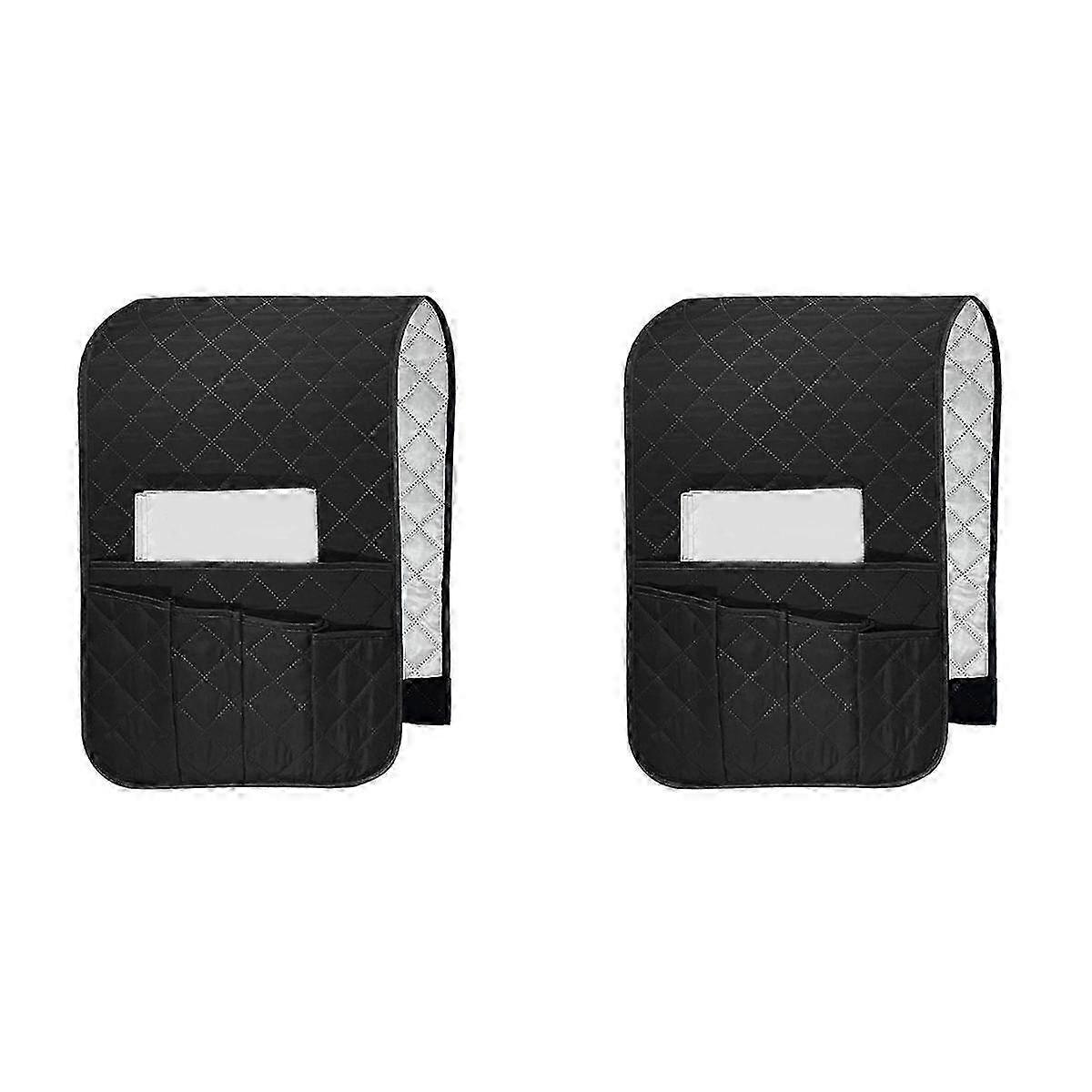 2-Pack Non-Slip Remote Control Organizer for Sofa Armchair Couch Recliner with 5 Storage Pockets