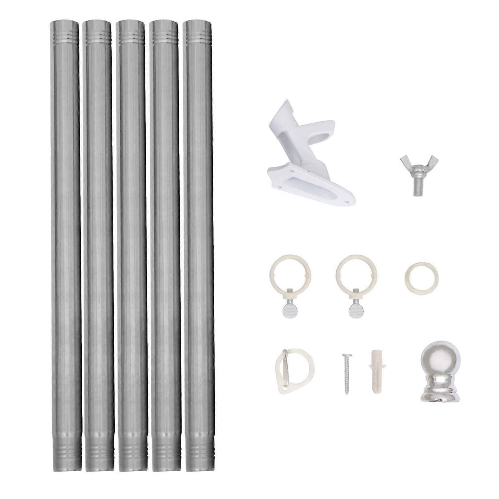 1 Set Flag Pole with Bracket Professional Outdoor Flagpole Kit (Base with Random Color)