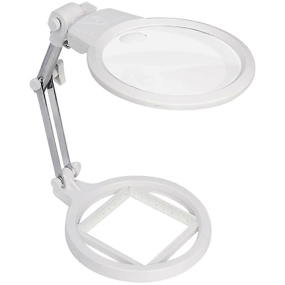 Plastic Magnifier with Light Hands Free White for Home Craft Versatile Use