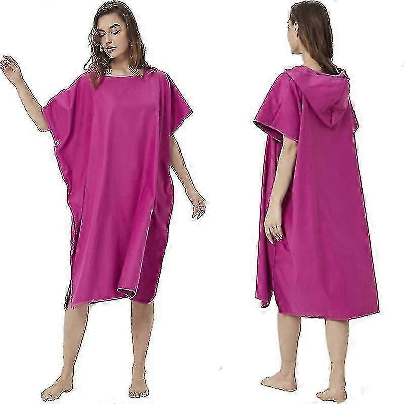 Adult Beach Quick Drying Cape Microfiber Double Sided Fleece Beach Towel Changing Bathrobe