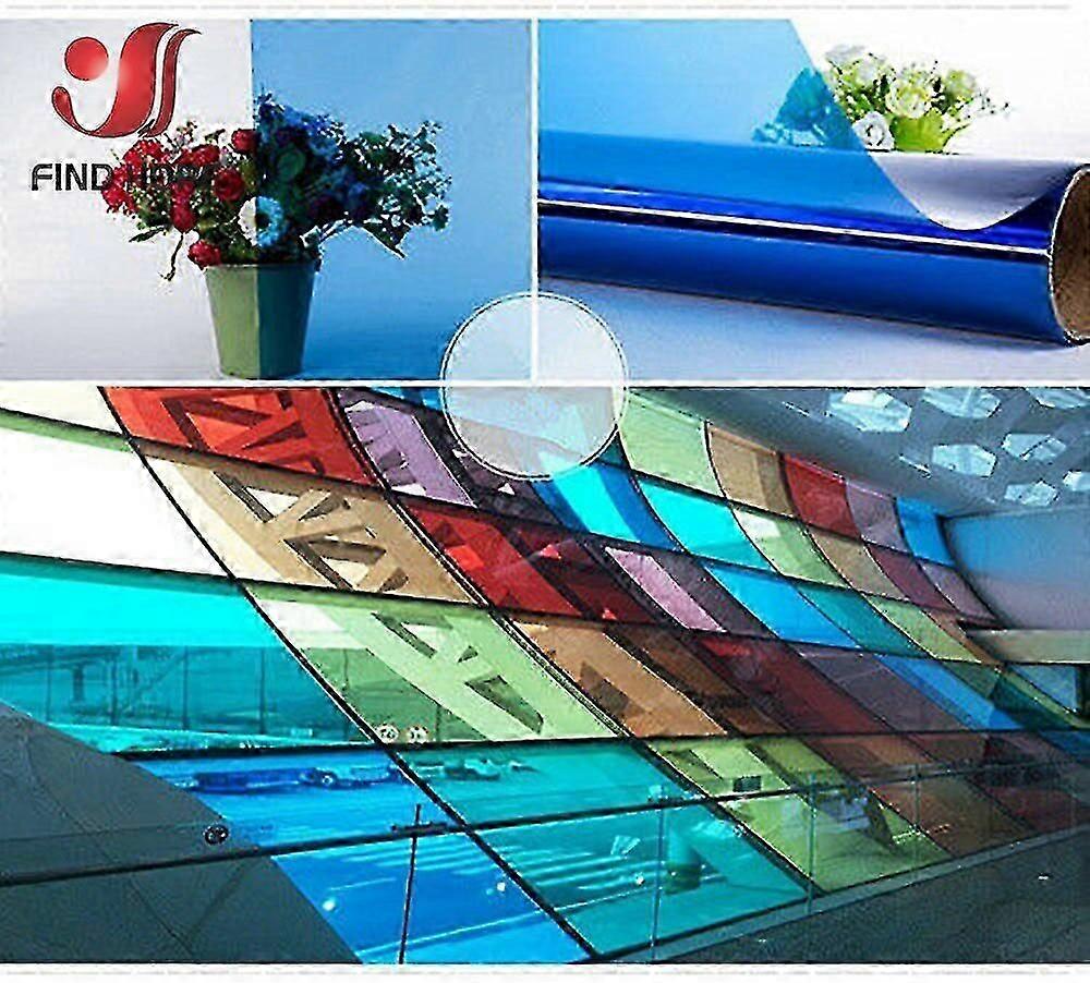 סרט חלון שקוף צבעוני צבעוני גוון שמש דביק עצמי ויטראז 'תפאורה ויניל רול DIY a4 20/40 * 120 ס"מ