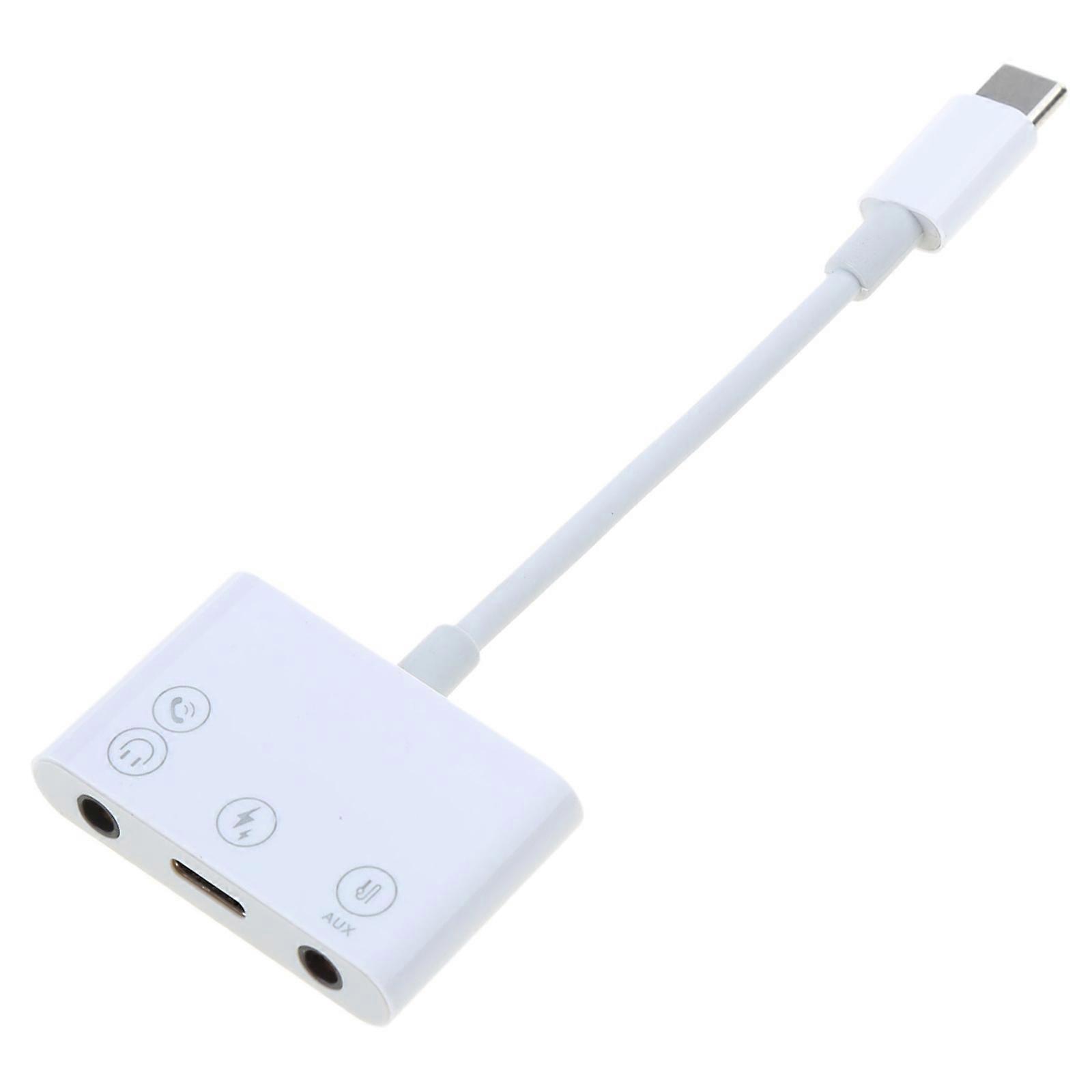 3 in 1 Type-C Sound Cards External Stereo Sound Adapters Excellent Performance with 3.5mm Headset Plug Microphones Plug