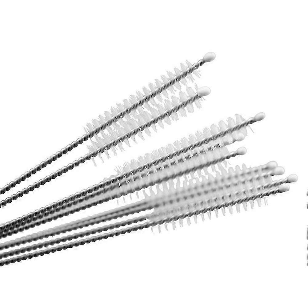 10 قطع فرش تنظيف القش المعدني أنبوب الشرب أنبوب زجاجي منظف زجاجة الحليب