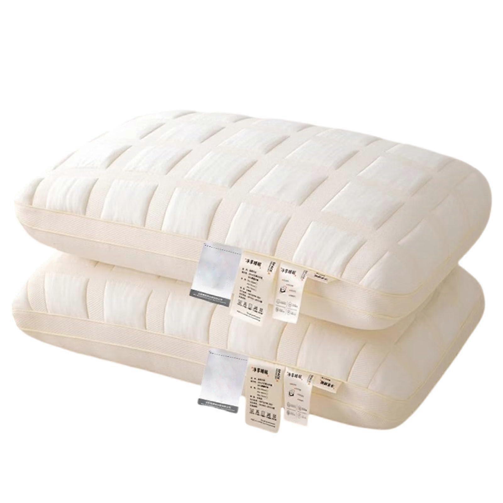 Luxury Soft Pillows for Sleeping, Fluffy Polyester Fibre Bed Pillow for Side and Back Sleepers, Knitted Cover, Machine Washable