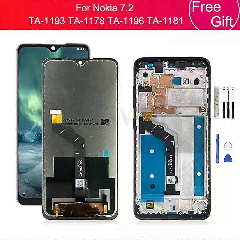 Per Nokia 7.2 LCD Display Touch Screen Digitizer Assembly TA-1193 TA-1178 TA-1196 TA-1181 lcd Parti di riparazione di ricambio 6.3 "