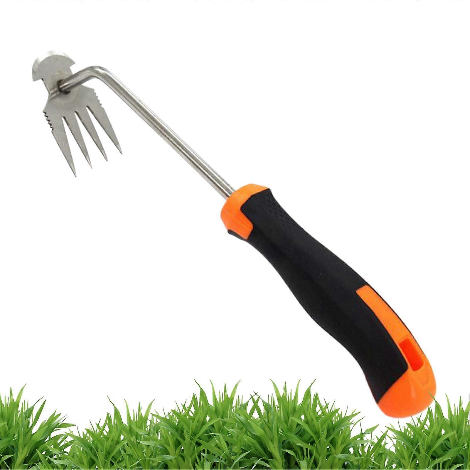Weeding Removal Tool, Garden Weeds Hand Weed with Rubber Handle, Garden Accessories head tip tines