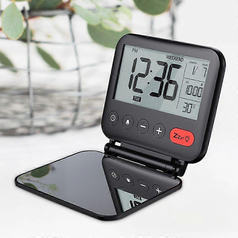 Foldable Digital Travel Alarm Clock Folding Bedside Clock With Snooze Mode New