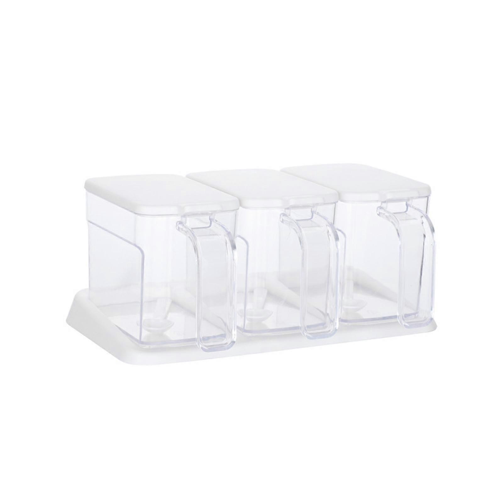 Clear Seasoning Box Condiment Jar Cruet Combo Set Storage Container Transparent