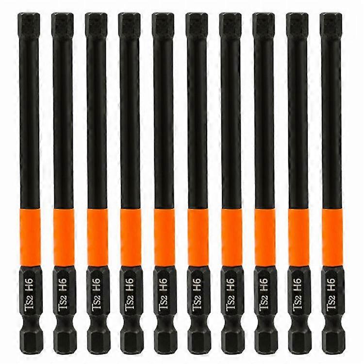 10PCS Hex Screwdriver Bit Set 100mm H6 TS2 Steel Magnetic Drill Bit for Electric Drill Screwdrivers