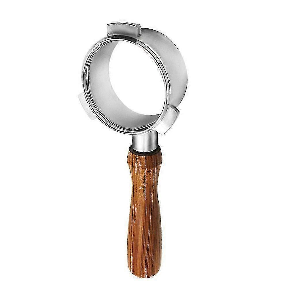 54mm ステンレススチール製ボトムレスポルタフィルター、木製ハンドル付き Breville コーヒーマシン用