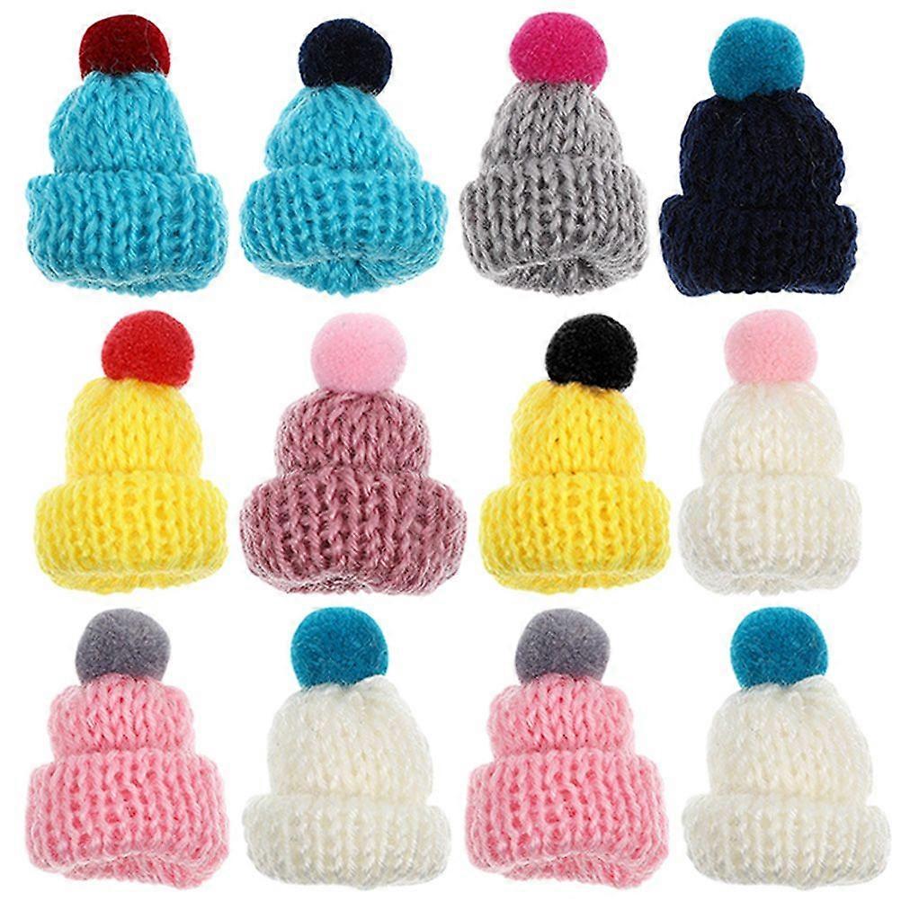 12Pcs Replaceable Tiny Hats Multi-function Miniature Hats Decorative Craft Hats Craft Supply