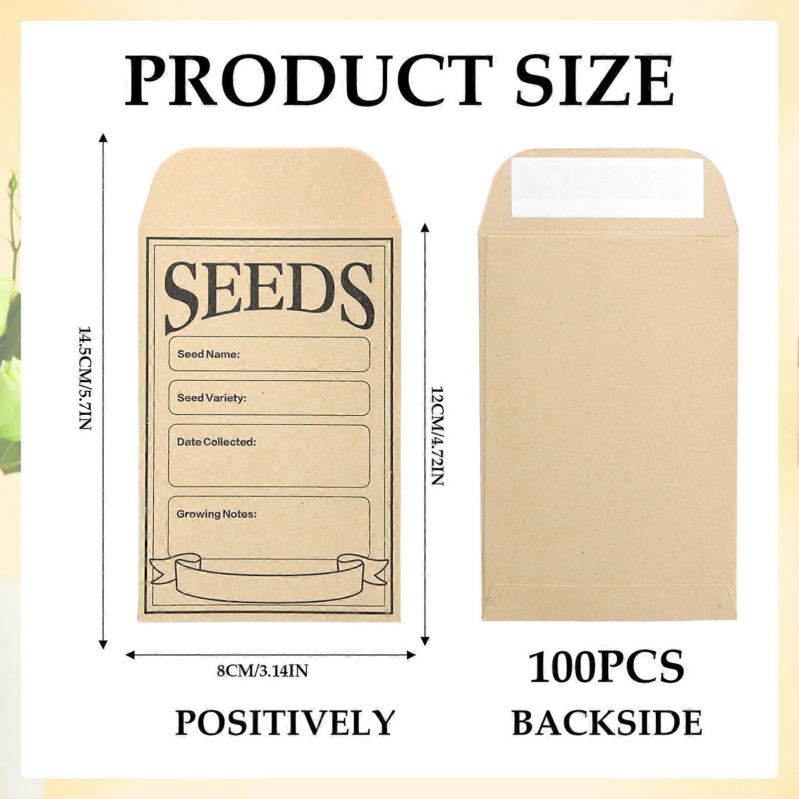 Small Brown Envelopes Self-Adhesive Mini Seed Packets Envelope Tiny 100 Pcs Seed Envelopes
