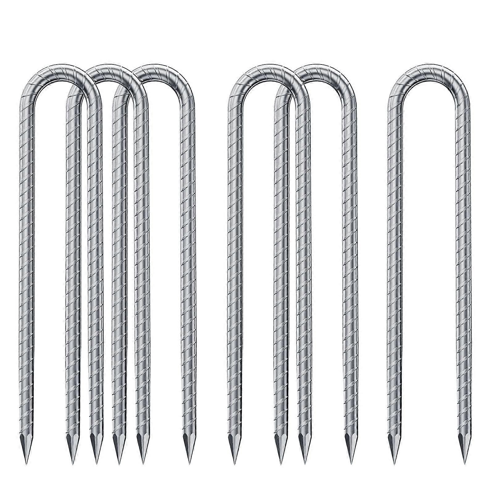 Silver U Shape Ground Anchor, Trampoline,, 32 cm (6)