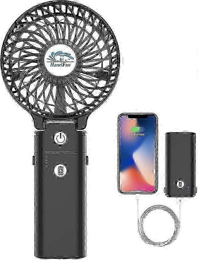 מאוורר מיני נייד מאוורר יד סוללה נטענת USB 3 מהירויות 180 מאוורר שולחני קטן מתקפל כוח בנק מאוורר יד