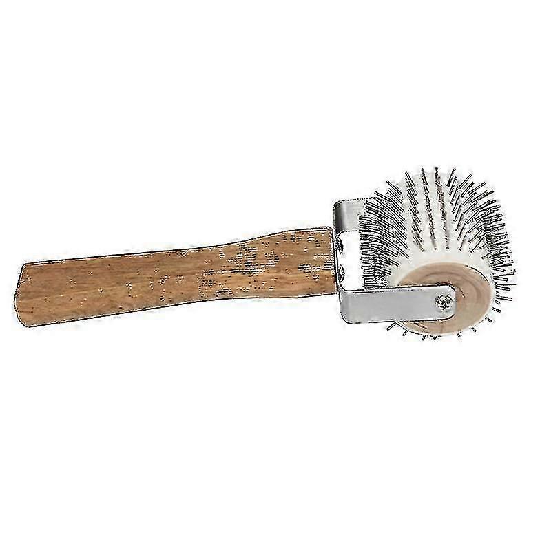 Uncapping Needle Roller with Wooden Handle for Bee Honey Extracting