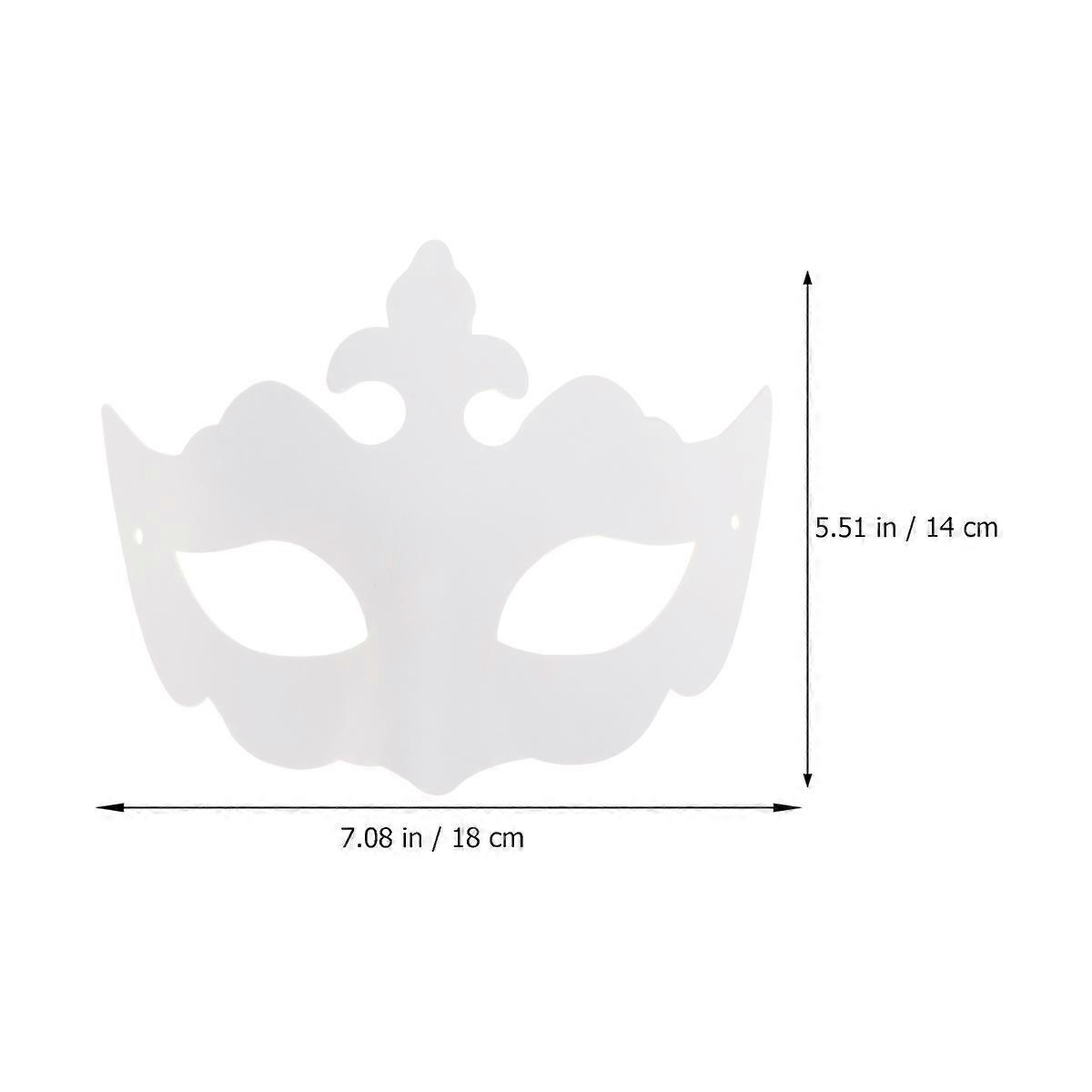 Unpainted Masquerade Mask DIY Blank White Pulp Crown Shape Halloween Party Accessory 10Pack