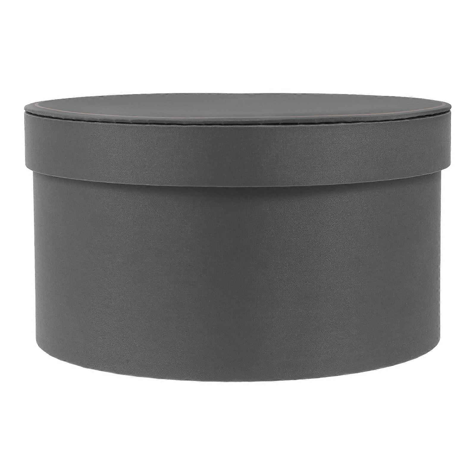 Flower Boxes For Arrangements Round present Box Simple Design Grey 9.6X9.6X5.3in Presentation 1Pack