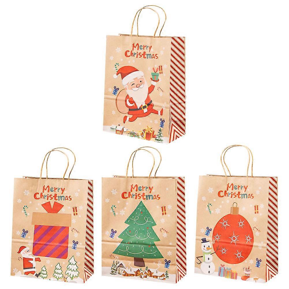 Kraft Paper Candy Bag Creative present Tote Bags For present Giving Rectangular Shape 4Pcs