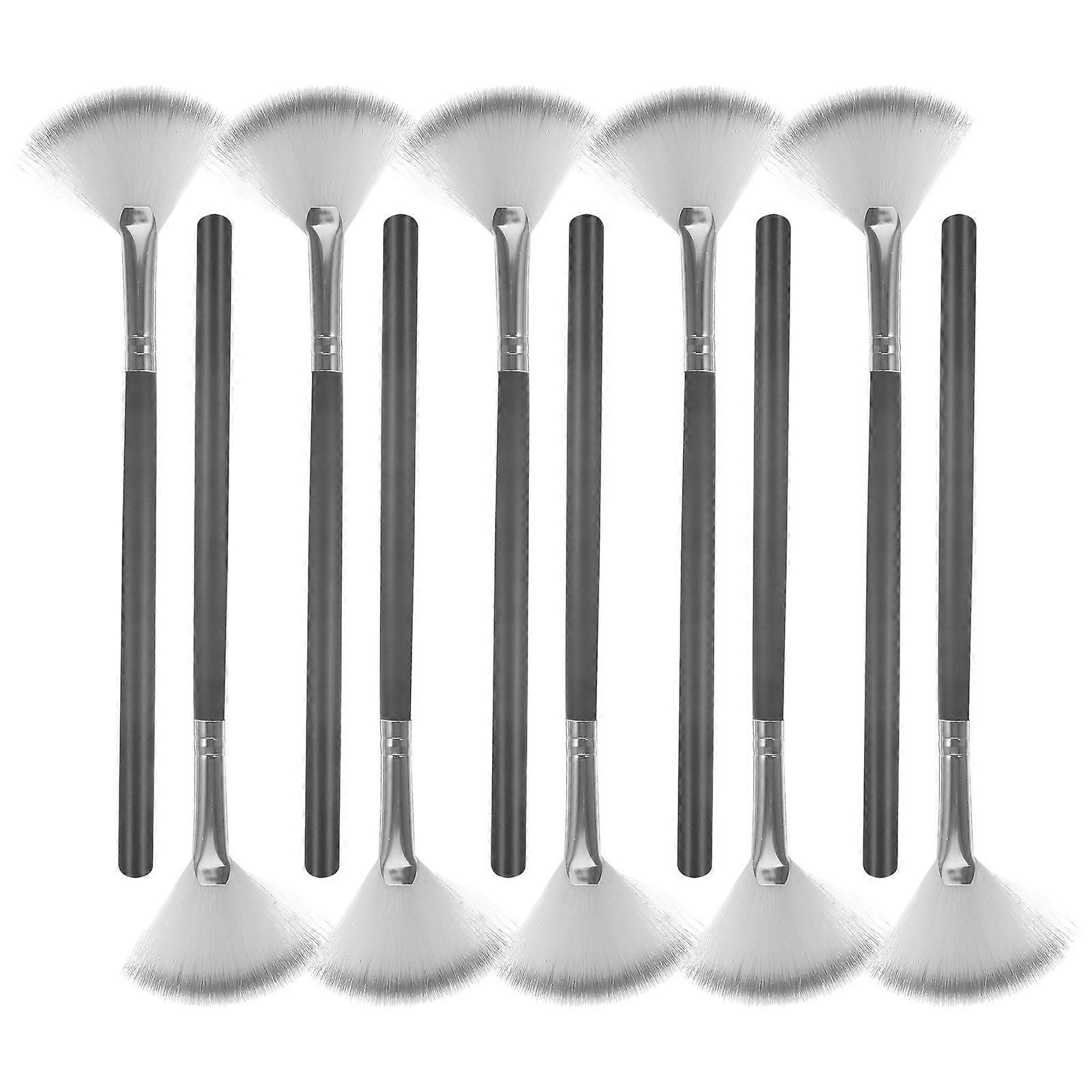 10PCS Fan Makeup Brush for Highlighter, Blush & Loose Fan Shaped Applicator for Precise Application & Design